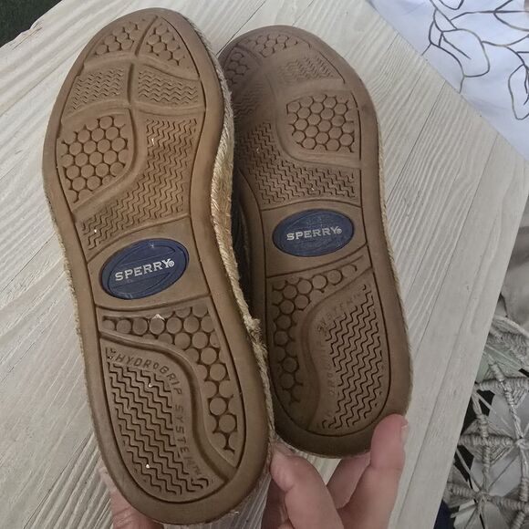 Sperry Espadrille Womens Size 8 Slip On Rubber Outsole Black Jute Twin … - Picture 7 of 9